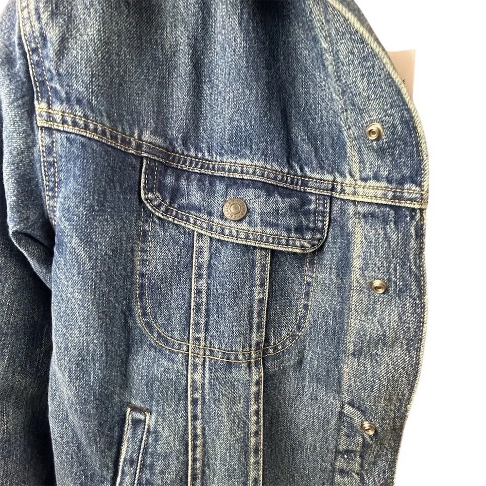 American Eagle Men's Sherpa Lined Denim Trucker Jacket Blue‎ Size M